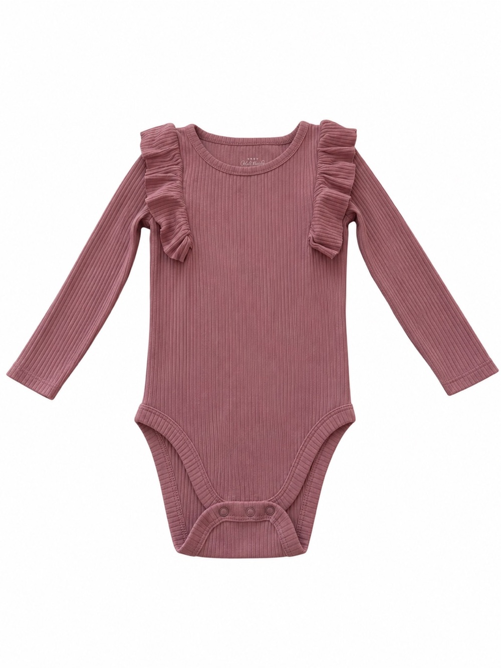 Cat & Jack Brand Long-Sleeve Ruffle Ribbed One-Piece Bodysuit